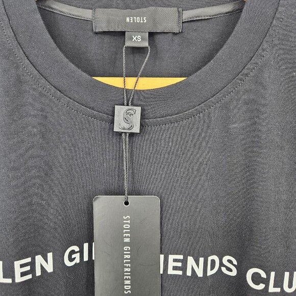 New Stolen Girlfriends Club TShirt Unisex XS Black Short Sleeve Cotton Men Women - Picture 2 of 5